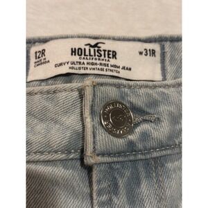 NWT Hollister Jeans Womens 12R Light Wash Curvy Ultra High Rise Mom Distressed